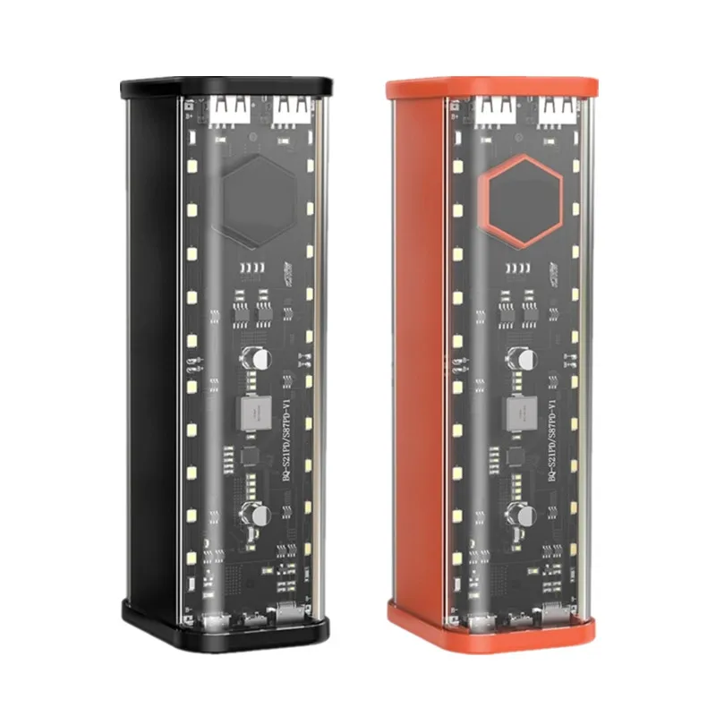 8 слотов 21700 Чехол для аккумулятора DIY Kit Прозрачное зарядное устройство для быстрой зарядки Флэш-зарядное устройство Комплект чехла для аккумулятора Power Bank Box Выход USB типа C