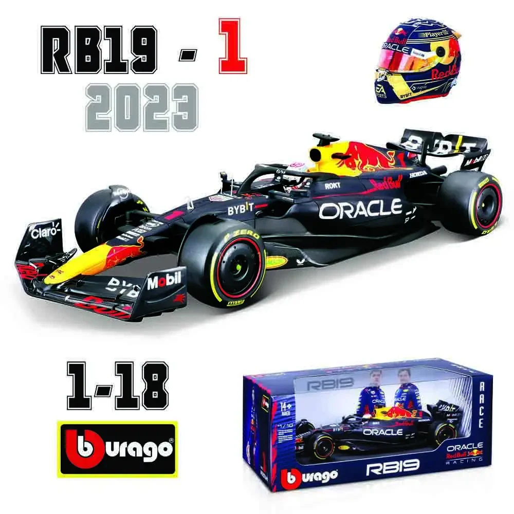 Bburago 1:18 Red Bull RB19 Las Vegas RB19 Miami Legering Miniatuur Diecast Modellen Formule 1 Auto Desktop Speelgoed Verjaardagscadeau