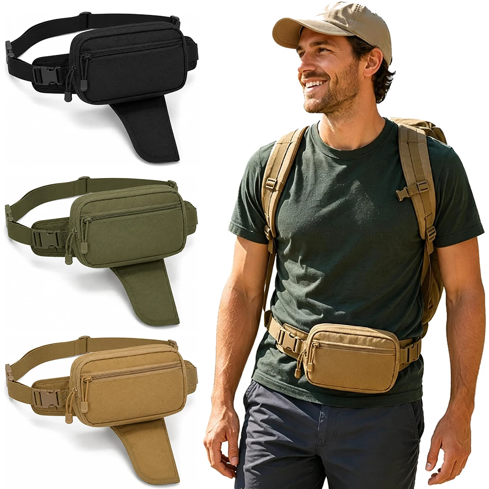Multifunctional Outdoor Fanny Pack Foldable EDC Waist Bag Multiple Pockets Adjustable Crossbody Bag for Hunting Camping Running