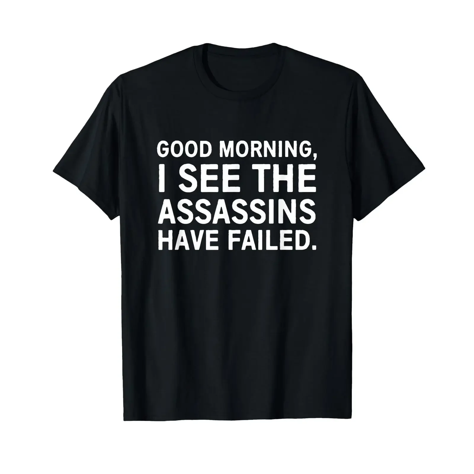 Guten Morgen ich sehe die Assassins sind gescheitert T Shirt vintage Washed fashion graphic streetwear homme Versatile Casual