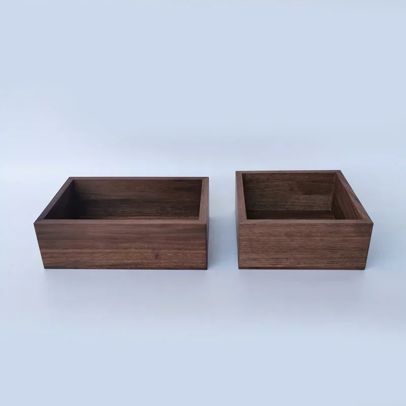 Black Walnut Solid Wood Organizer Boxes Multiple Specifications Storage Box Lidless Cosmetic Storage Box Storage Wedding Gift