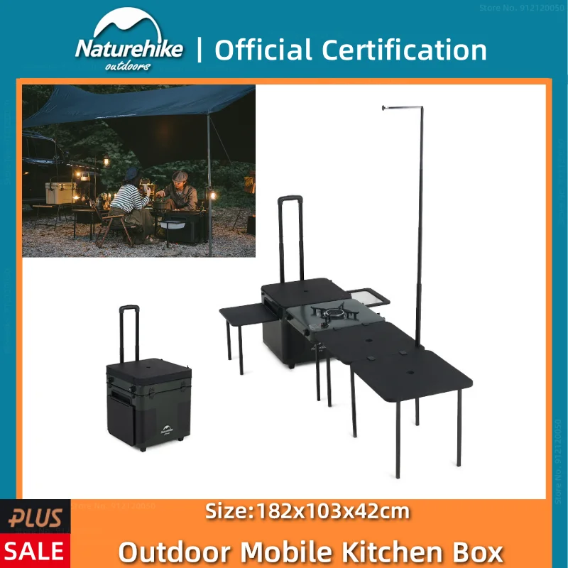 Naturehike Multifunctional Mobile All In One Kitchen Table Outdoor Portable Camping Picnic Barbecue Combo Kitchen Cooking Table