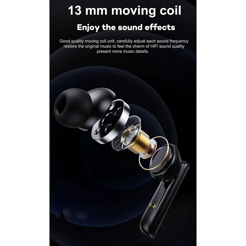 ANC หูฟังไร้สายบลูทูธตัดเสียงรบกวนหูฟังบลูทูธ Gandum คู่ ENC HD โหมดหูฟัง