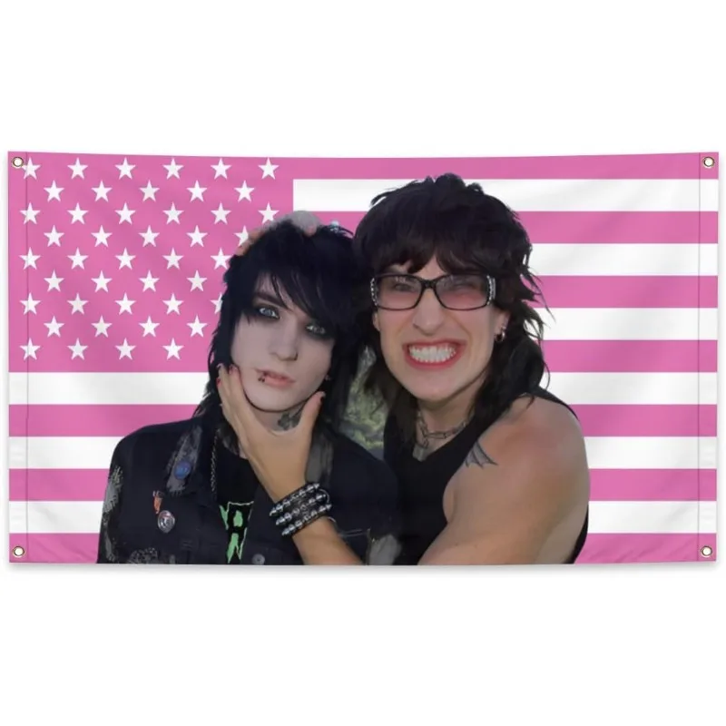 1pc bandeira americana tapeçaria de parede] madeinuu jake e johnny temático rosa bandeira americana tapeçaria arte da parede para decoração casa
