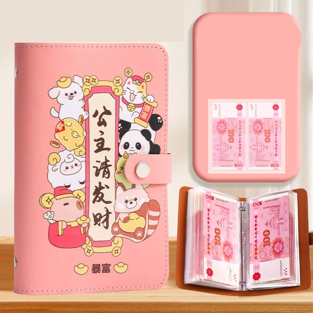 

Get Rich Overnight 100 Envelopes Money Saving Challeng PU Large Capacity Mini Binder Savings Challenge Save Money Waterproof