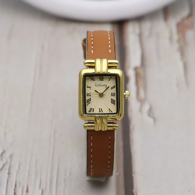 Soft Leather Strap Women Quartz Watch Rectangular Roman Dial Watches for Women Fashion Ladies Luxury Watch Gift Dropshipping