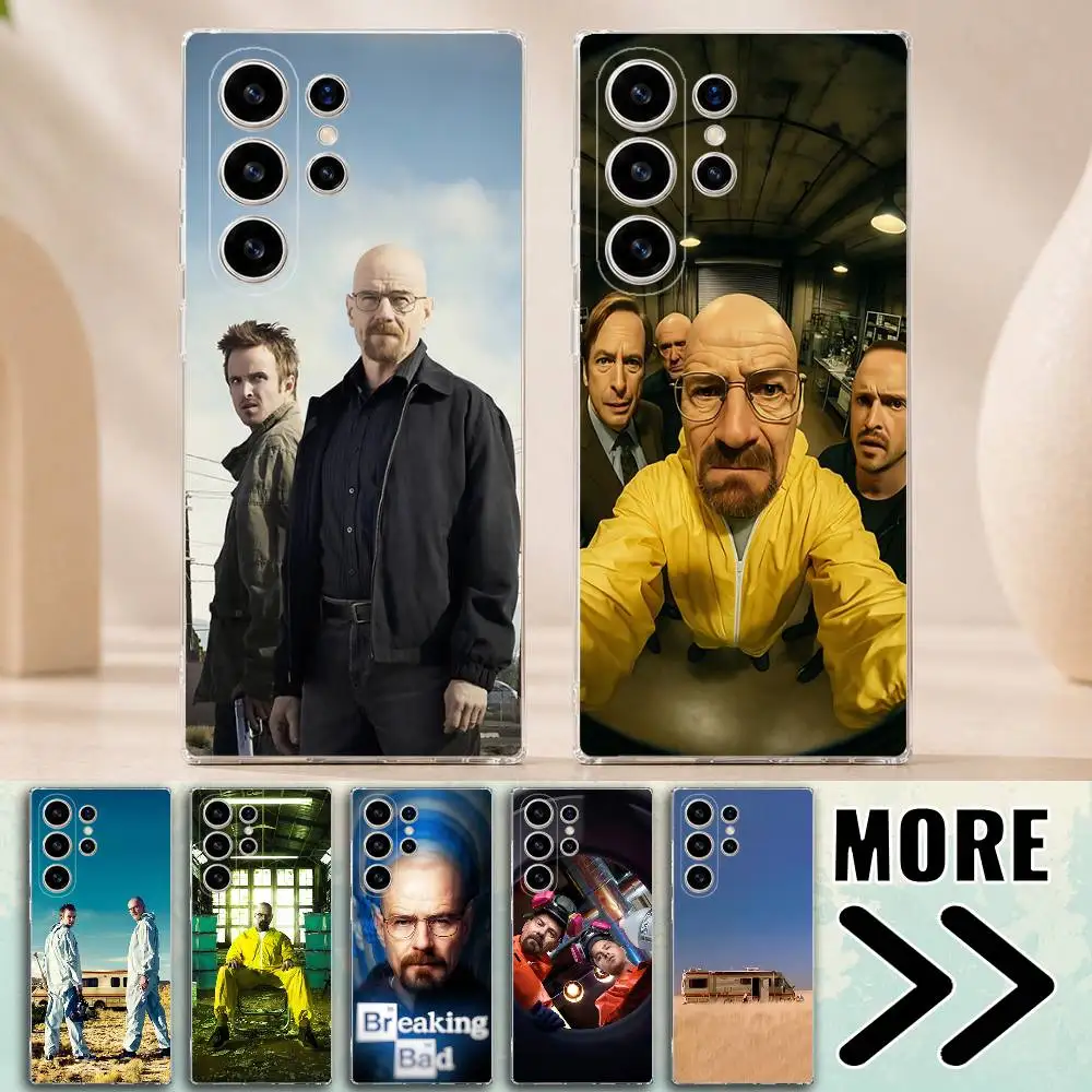 B-Breaking B-Bad Walter White Phone Case for Samsung Galaxy S21 22 Ultra Plus S23 24 FE Lite S25 26 Transparent Cover