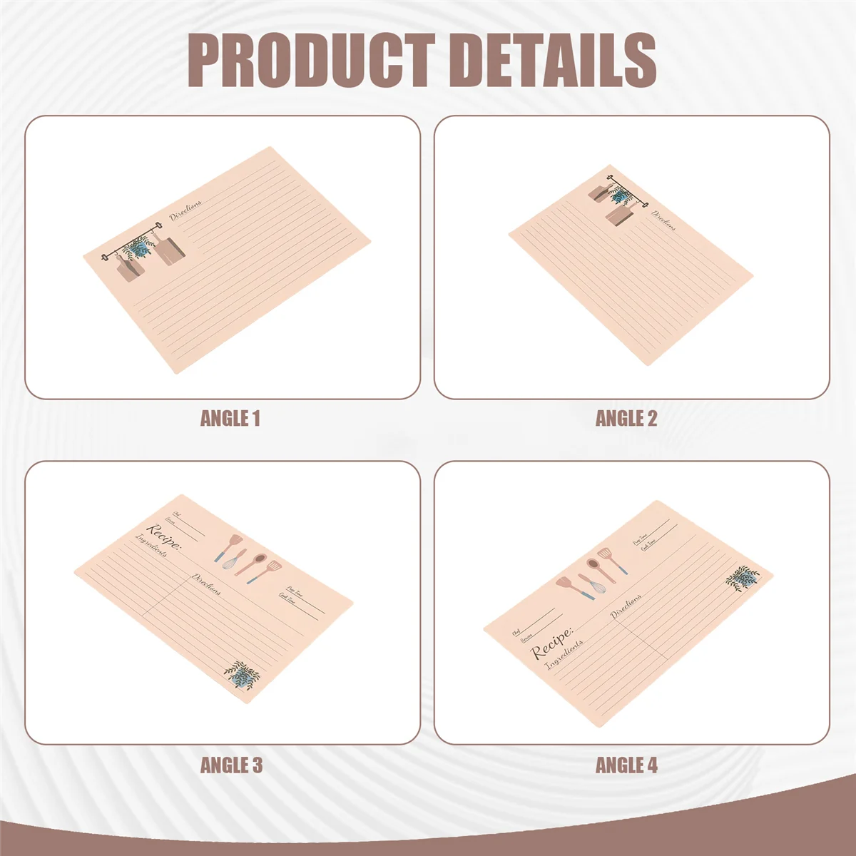 

AA38M Recipe Cards 4X6Inches Set of 100 Double Sided Thick Cardstock Blank Recipe Cards for Mom, Sister, Daughter, Friend Gift