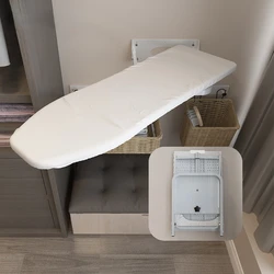 wall-mounted iron table, folding ironing board with heat-resistant cover that rotates 180 degrees to save space