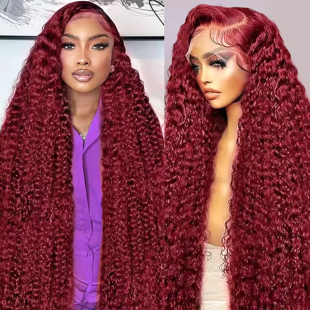 

99j HD Lace Frontal Human Hair Wig 13x4 13x6 Curly Wigs Deep Wave Frontal Wig Front Wig Pre Plucked for Black Women 200 Density