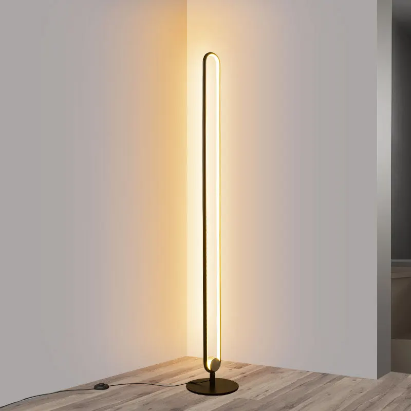 Imagem -03 - Minimalista Vertical Led Floor Lamp para Quarto Cabeceira Sala de Estar Lâmpadas de Assoalho Iron Art Atmosfera de Luxo Luminária