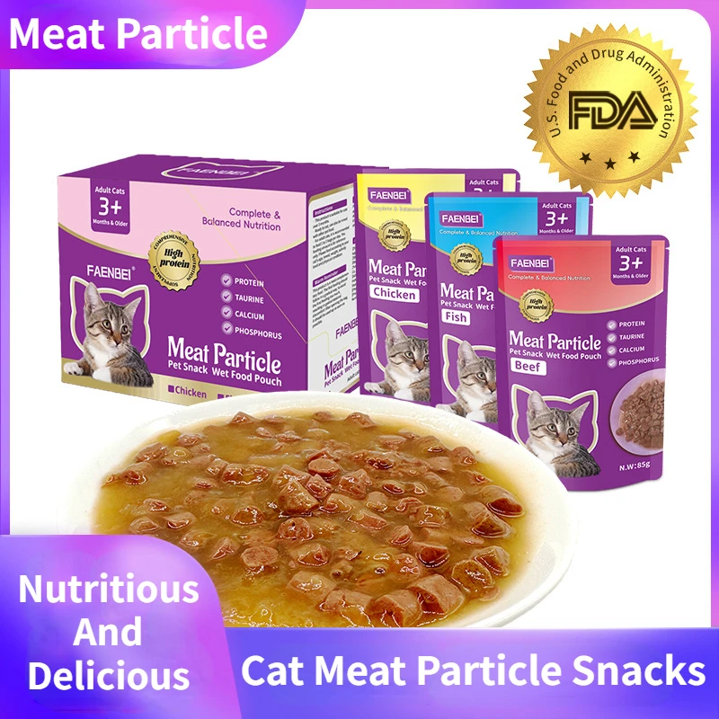 Cat Snack Meat Particle Wet Food Pouch Three Flavors Balanced Nutrition Can Be Paired with Staple Food Cat Training Reward Snack