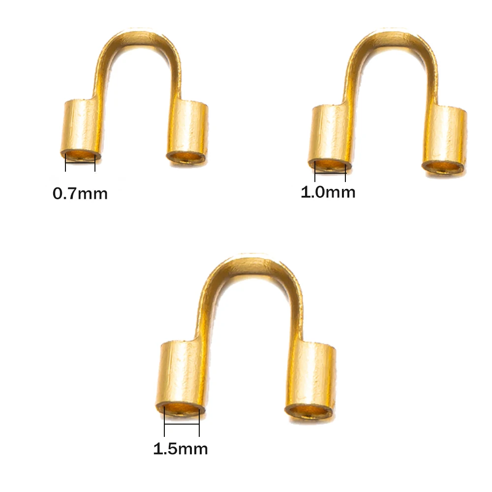20/50pcs Stainless Steel Wire Guardian Thread Protector Cable Protector  U Shape Loop Terminator for Bracelets Necklaces Jewelry