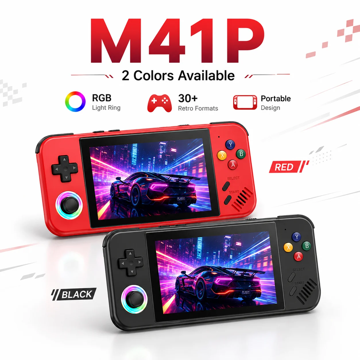 Consola de juegos retro M41P ampliable hasta 128GB TF sistema Linux Em elec 4.3 compatible 30 emuladores miles de juegos offline 2D y 3D dos colores disponibles