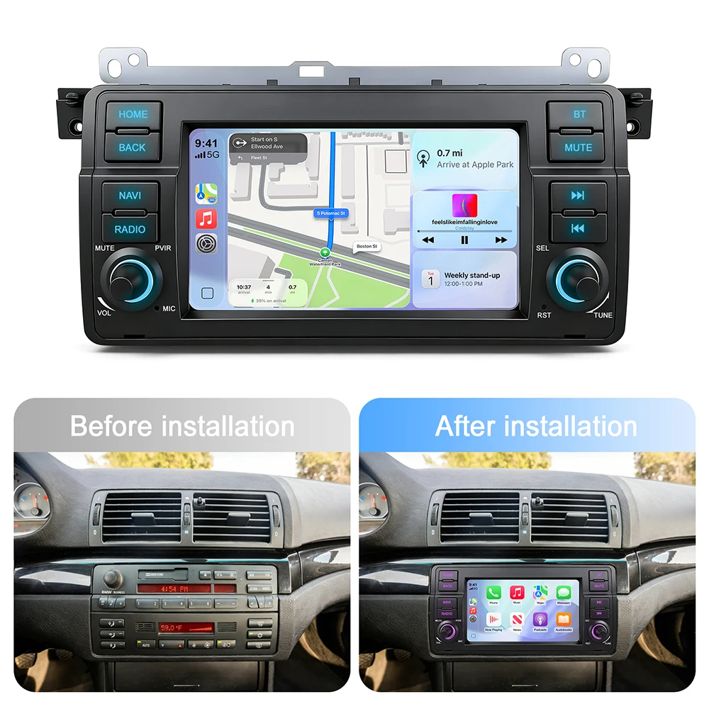 7 inch Linux IPS Screen Wireless CarPlay Android Auto Car Stereo for BMW E46 1998-2006 M3 2000-2006 Multimedia Player GPS