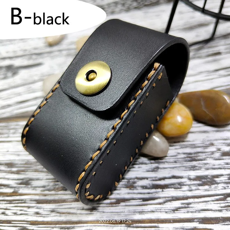 Blongk Leather Folding Glasses Box Belt Pack Cowhide Hand-made Foldable Glasses Case Small Waist Bag Men Women PD-ZD