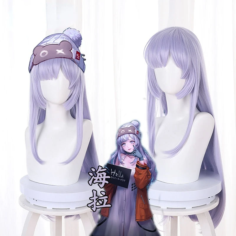 Game Path To Nowhere Cosplay Hella MBCC-S-098 Wig Halloween Play Party Stage High Quality Long Straight Purple Hair Costume Prop