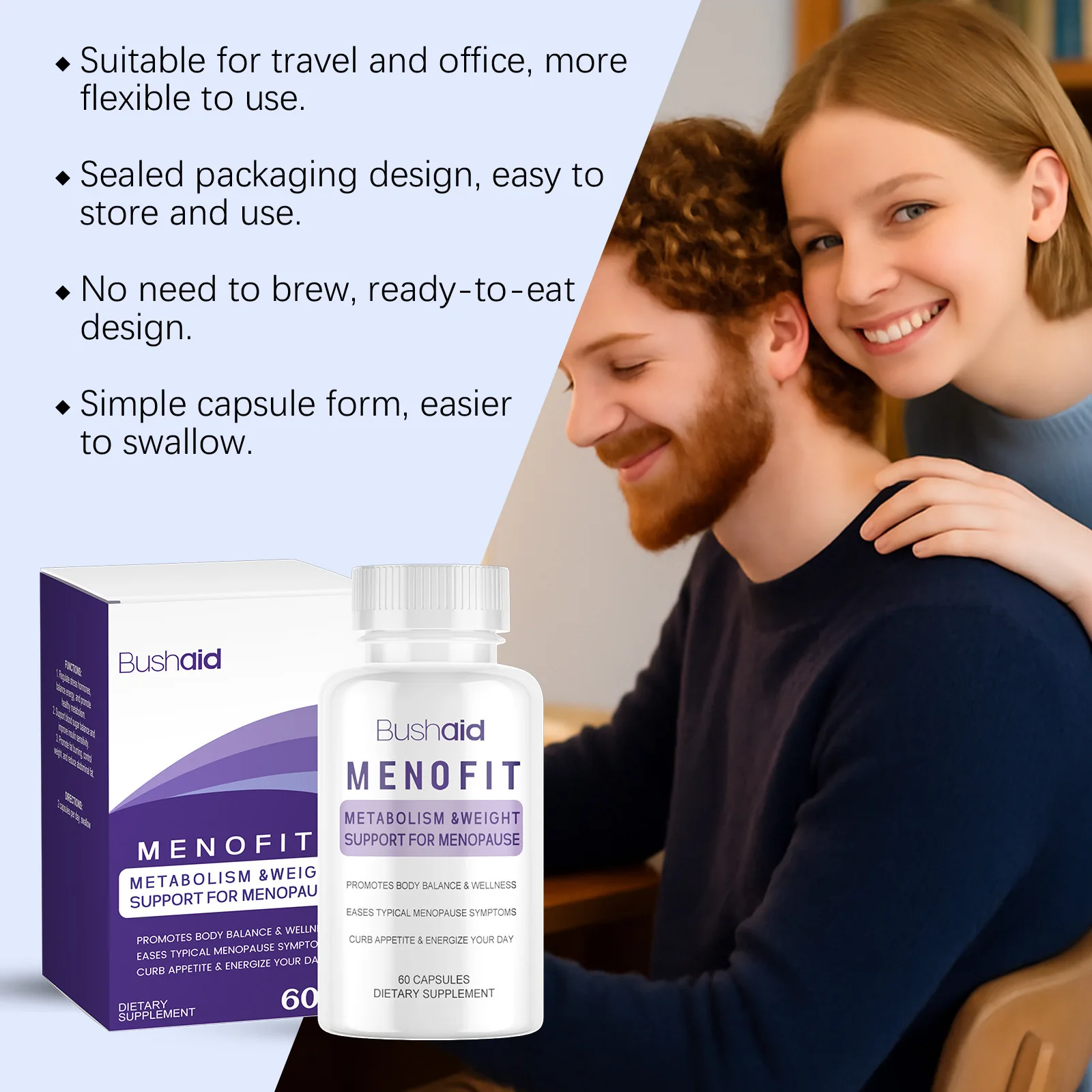 Natural Fat Burner Capsules Support Metabolism Calorie Burning Body Weight Management Dietary Supplement For Men Women view 3