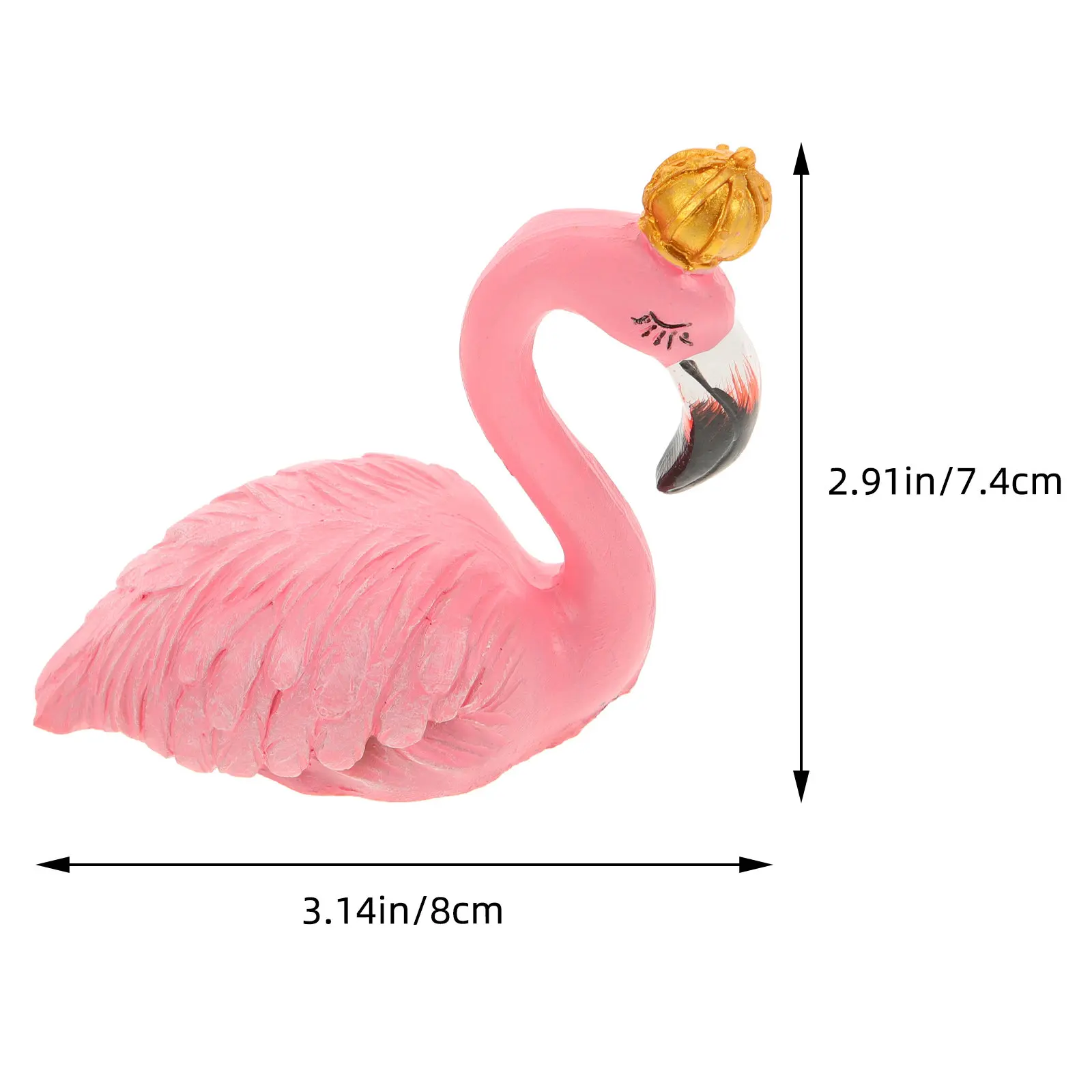 2Pcs Couple Flamingo Resin Ornaments Creative Desktop Adornments Wedding Garden Lawn Decoration Resin Flamingo Decoration