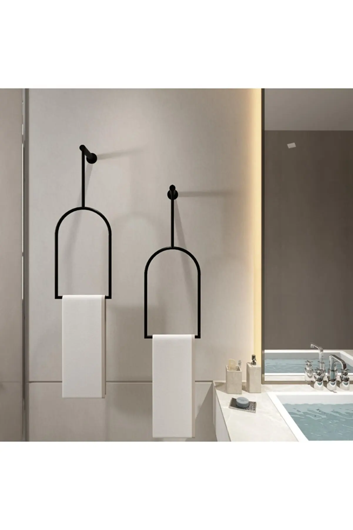 Metal Towel Holder Black Bathroom Accessories Yen Moderni 2023