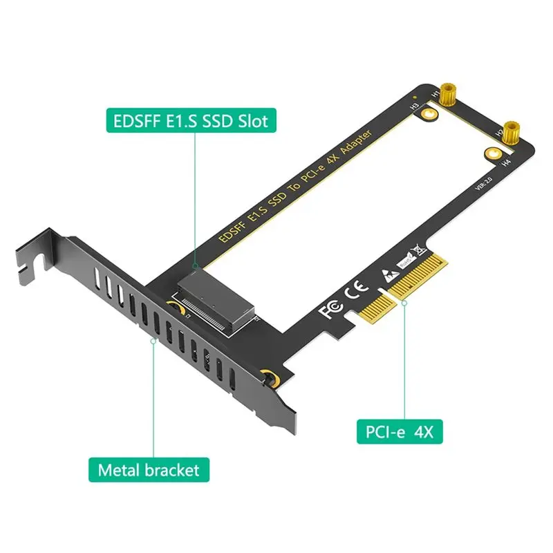 N35R-Adapter For PM9A3 PM9D3 PCI-E 4.0 4X Nvme Ruler 1U GEN-Z EDSFF E1. S Short SSD With Heat Sink 9.5Mm 15Mm 25Mm Thickness
