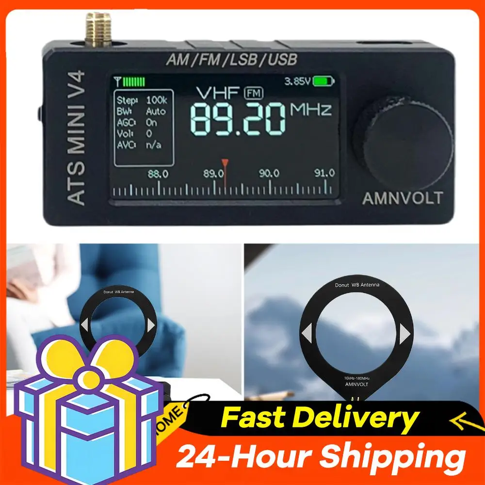 

AMNVOLT V4 ATS MINI SI4732 полнодиапазонное DSP радио с усилителем для наушников LSB USB-транзистор карманное уличное радио для кемпинга