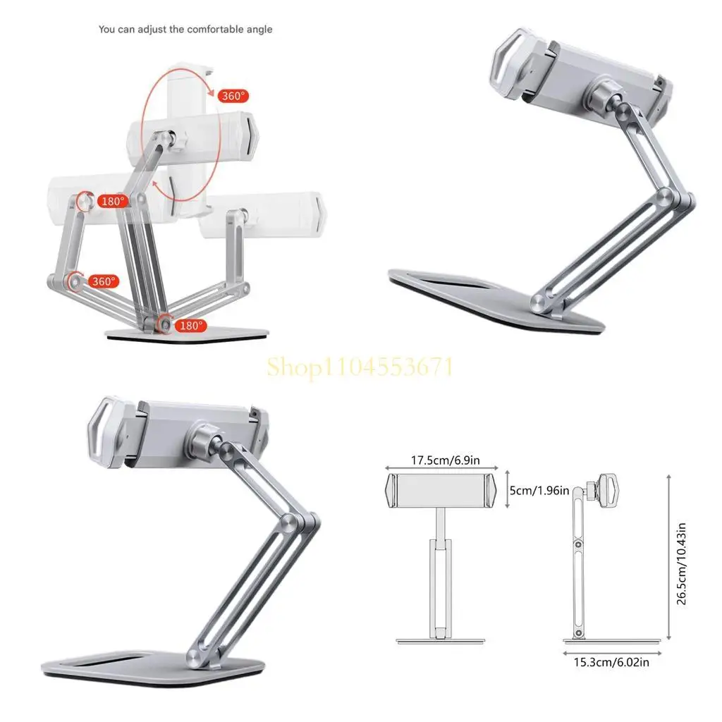Best Seller Ergonomic Tablets Holder Stand With 3 Axises Tilting And Swivels Function for 4 to 13Inch Mobile Devices