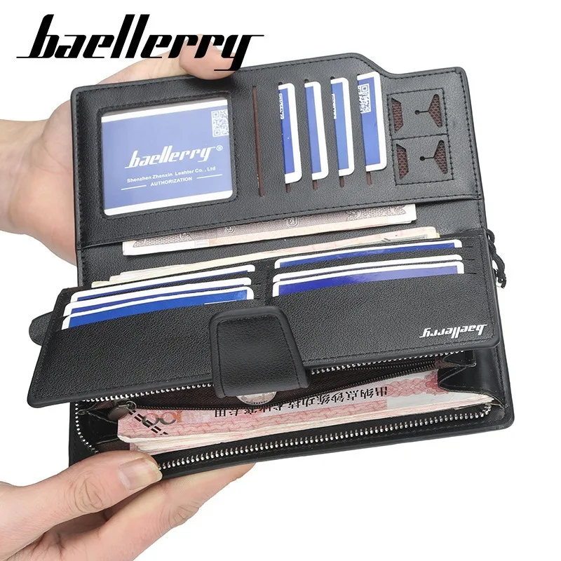 Baellerry Large Capacity Long Business Men's Wallet Zipper Multifunctional Hand-held Foreskin Clip Card Holder Bag Wallets