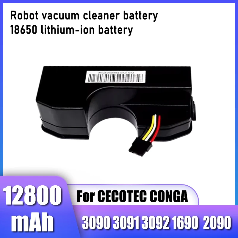 For CECOTEC CONGA 3090 3091 3092 1690 1890 2090 robot vacuum cleaner battery pack replacement, longer range and more efficient