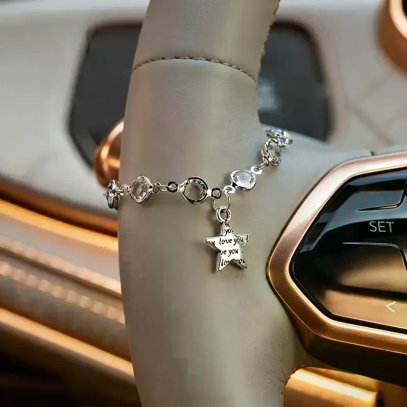 

Stylish And Unique Cross-shaped Five-pointed Star Car Accessory Pendant Trendy Steering Wheel Chain