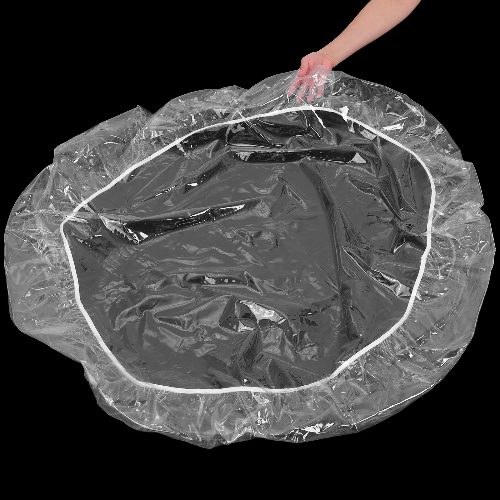 

Clear PVC Round Tablecloth 60 Inch Elastic Edge Waterproof Spill-Proof Transparent Dining Table Protector Outdoor Indoor