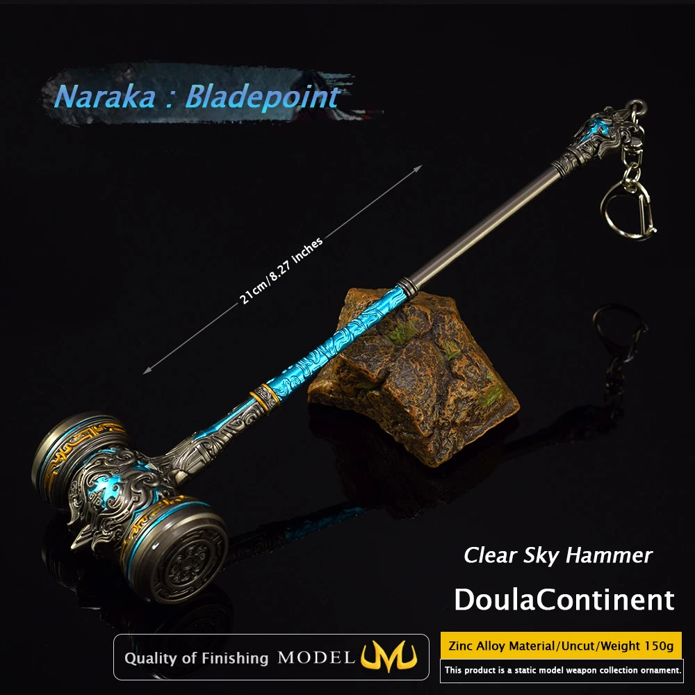 Arma Naraka Bladepoint de 21CM, douluo, Anime, martillo celestial, modelo periférico, colección de adornos de aleación, regalos de cumpleaños, juguetes para niños