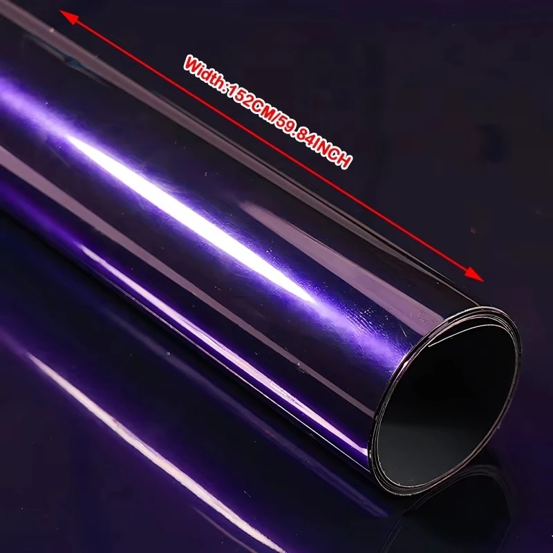 

PET 152CMx2/5M Ultra Gloss Midnight Purple Metallic Vinyl Wrap Film Roll Self Adhesive Decal Car Wrapping Foil with Air Release