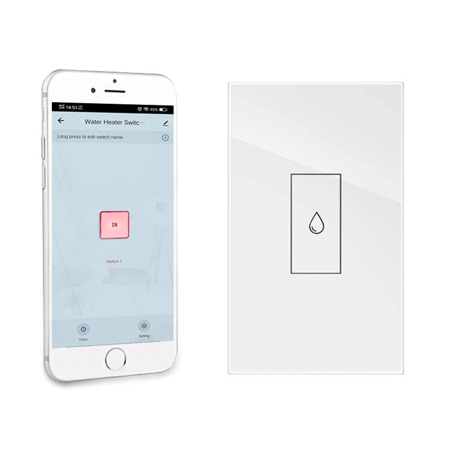 ZigBee Tuya Smart High Power Boiler Water Heater Switch 20A Relay Circuit Breaker APP Control Works with Alexa Google Home Siri