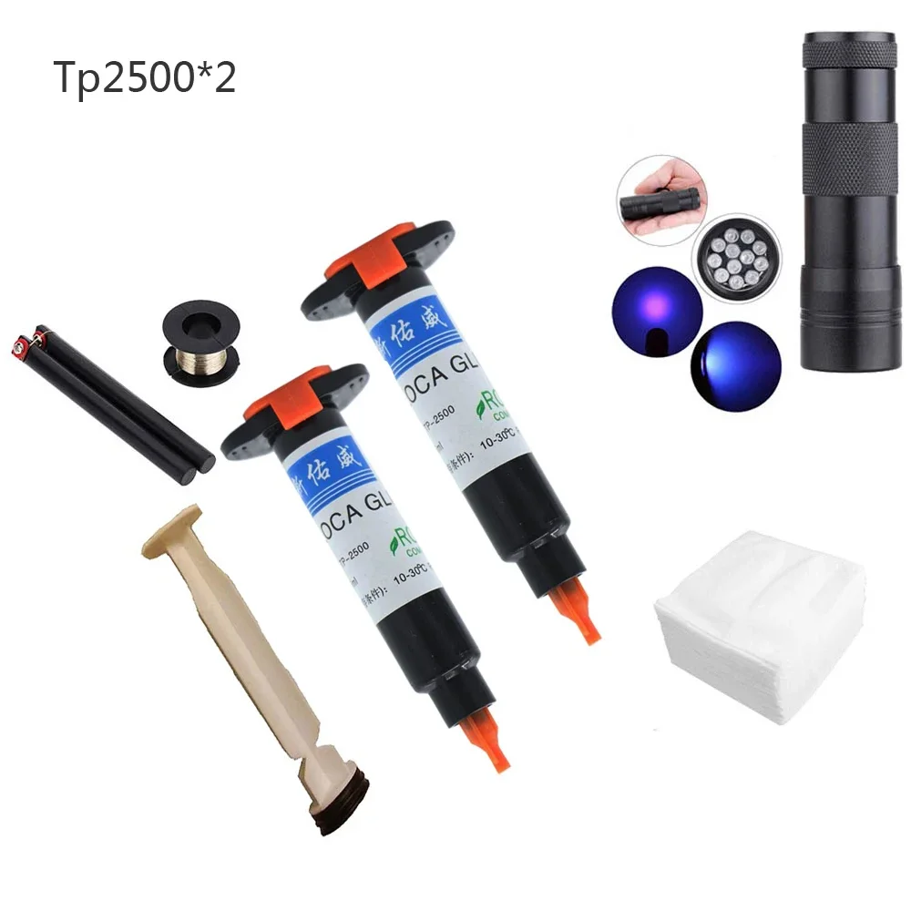 

High Quality Original TP-2500 LOCA UV liquid optical clear adhesive uv glue for touch screen sumsung galaxy iPhone+opener