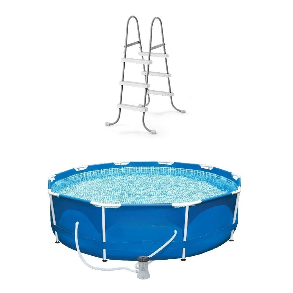 Above-Ground Pool Ladder w/ 10 x 2.5-Foot Pool Set with Filter Pump, Customized