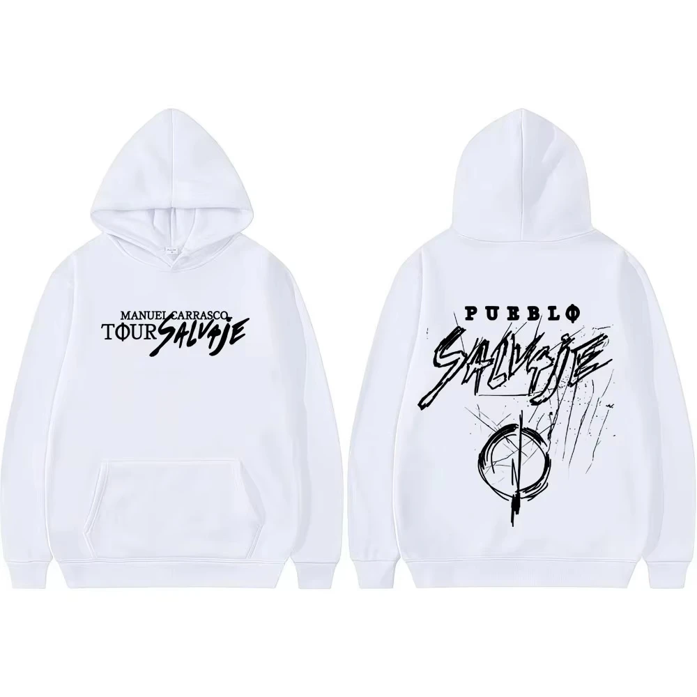 مغني الراب مانويل كاراسكو سلفاجي جولة 2025 ألبوم الرسومات البلوز الرجال الملابس موضة خمر تتجه هوديي بلوزات غير رسمية #3