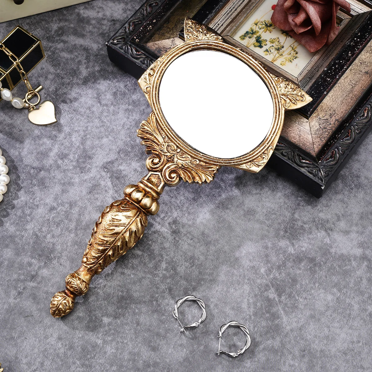 Miroir décoratif en forme de renard en résine, miroir de maquillage, miroir de beauté, 1 pièce