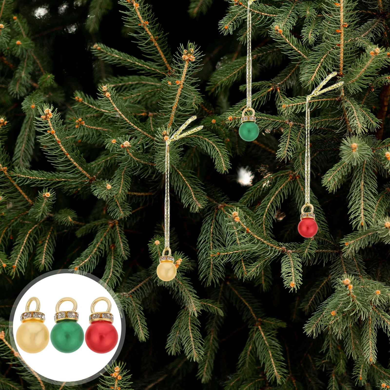 

150Pcs Small Glitter Ball Ornaments Christmas Tree Hanging Pendants Assorted Colors Shiny Rhinestone Decor for Holiday Home