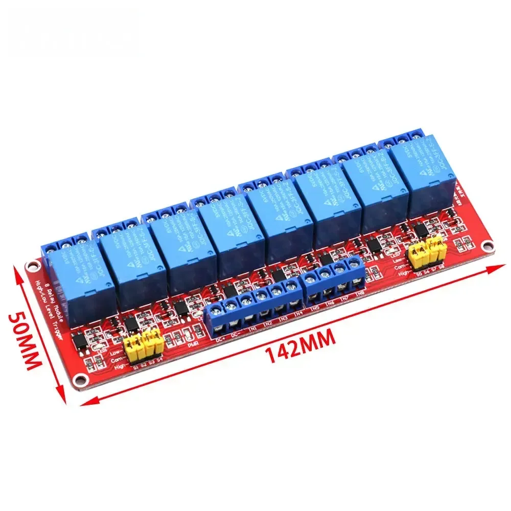 5V 12V 24V 1/2/4/8 Channel Relay Module High and low Level Trigger Dual Optocoupler Isolation Relay Module for Arduino