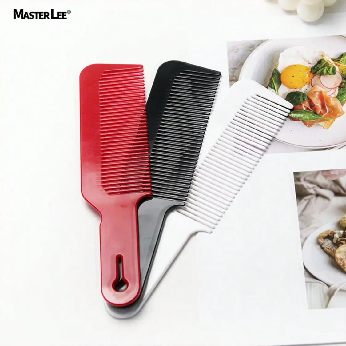 

MASTERLEE 1pc Thin Plastic Anti-Static Comb With Hanging Hole, Hair Cutting Comb Tool, Salon Barber Cutting Comb, Hair Styling Accessory, Hairdressing Tool Accessory