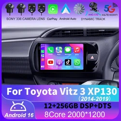 Android 16 Carplay For Toyota Vitz 3 XP130 2014 2015 2016 2017 2018 2019 Car Radio Multimedia Video Player Navigation GPS Stereo