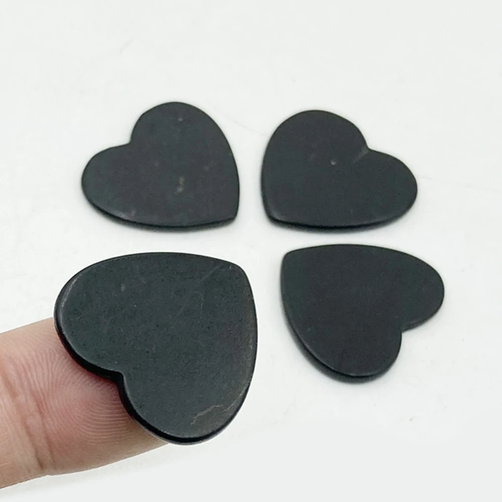 

1PC Shungite Phone Stickers Natural Round Mini Love Heart Shungita Plates Stones Enhances Energy Healing Crystals EMF Protection