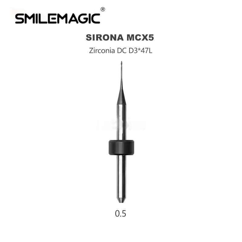 Sirona MCX5 Dental Milling Burs For Zirconia/PMMA D3 Shank DC Diamond Coating Diameter 2.5/1.0/0.5mm Drill