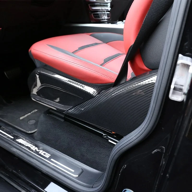 ABS Glossy Black Carbon Fiber Car Seat Side Trim Panel Accessories For Mercedes Benz G Class W464 2019-2025