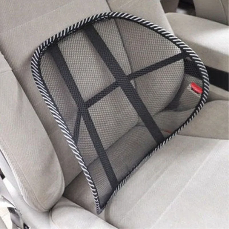 Car Seat Office Chair Massage Back Lumbar Support Mesh Ventilate Cushion Pad Black Mesh Back Lumbar Cushion for Car Driver