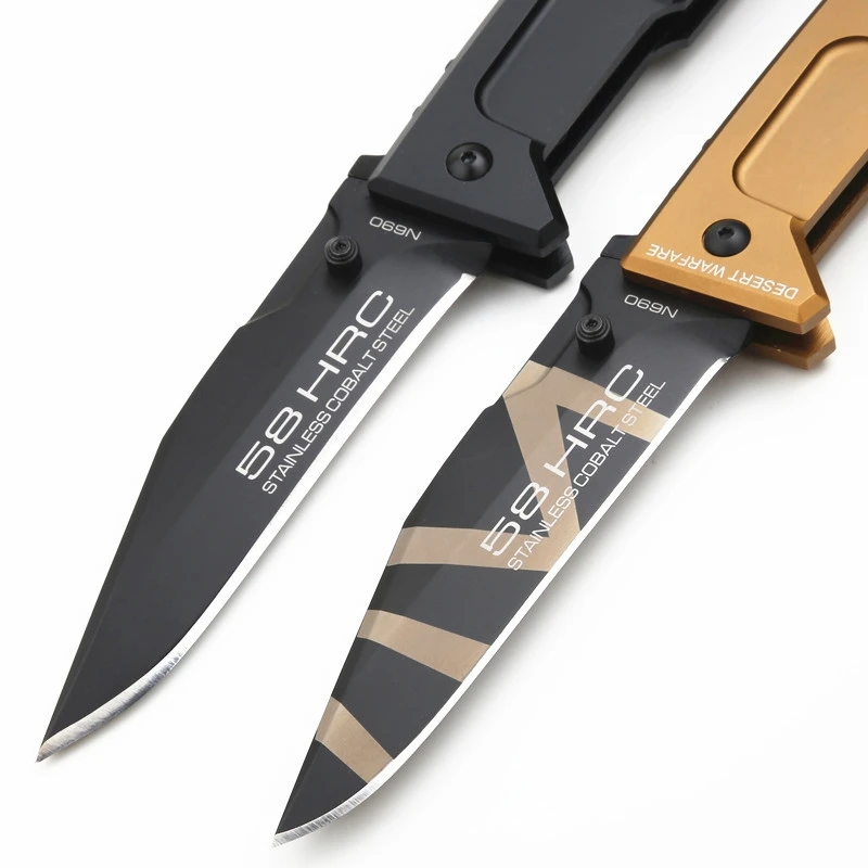 JUFULE 2023 M.P.C Folding Blade Knife Mark N690 Aluminum Handle Copper Washer Hunting Camping Outdoor Kitchen Survival EDC Tool