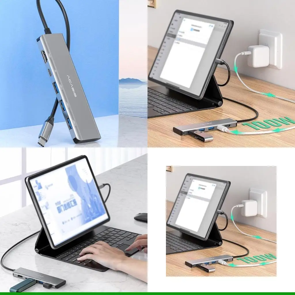 

U55C Высокоскоростной USB-концентратор типа C с 5-портовой док-станцией-разветвителем для USB TF