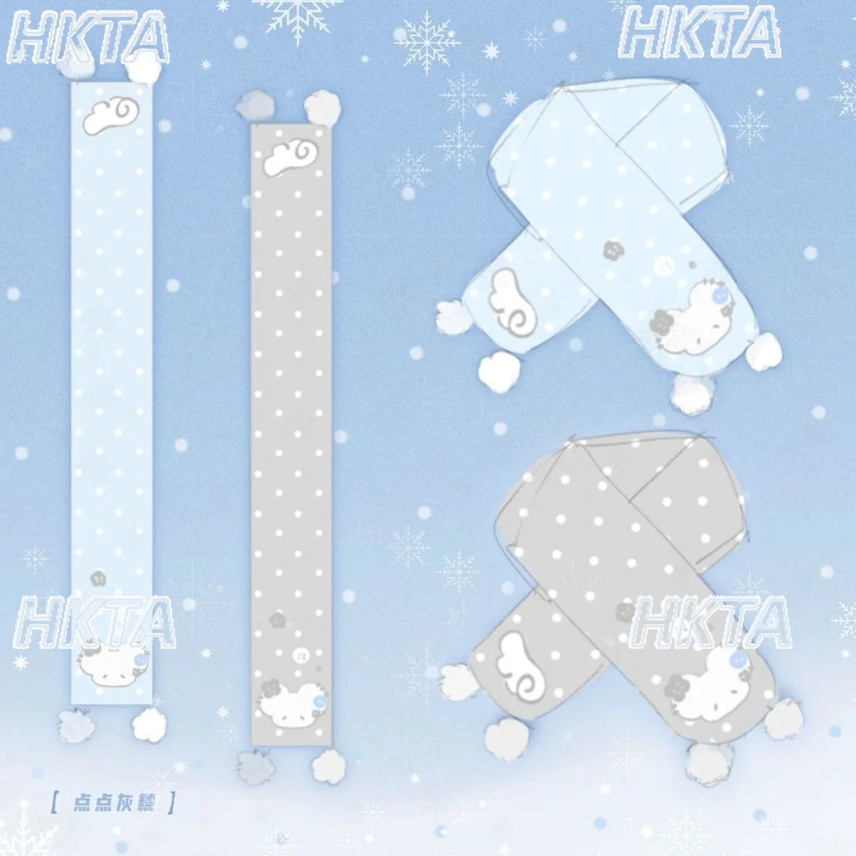 لطيف Kawaii الكرتون وشاح السيدات 2025 شتاء جديد يندبروف الباردة الدافئة أفخم سميكة الحلو الأوشحة لوليتا اكسسوارات للنساء #3