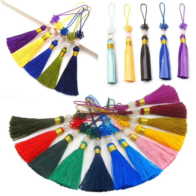 5-20Pcs Small Chinese knot Tassels Silky Bookmark Tassel Handmade Mini Tassels for Jewelry Making Crafts DIY Sewing Accessories